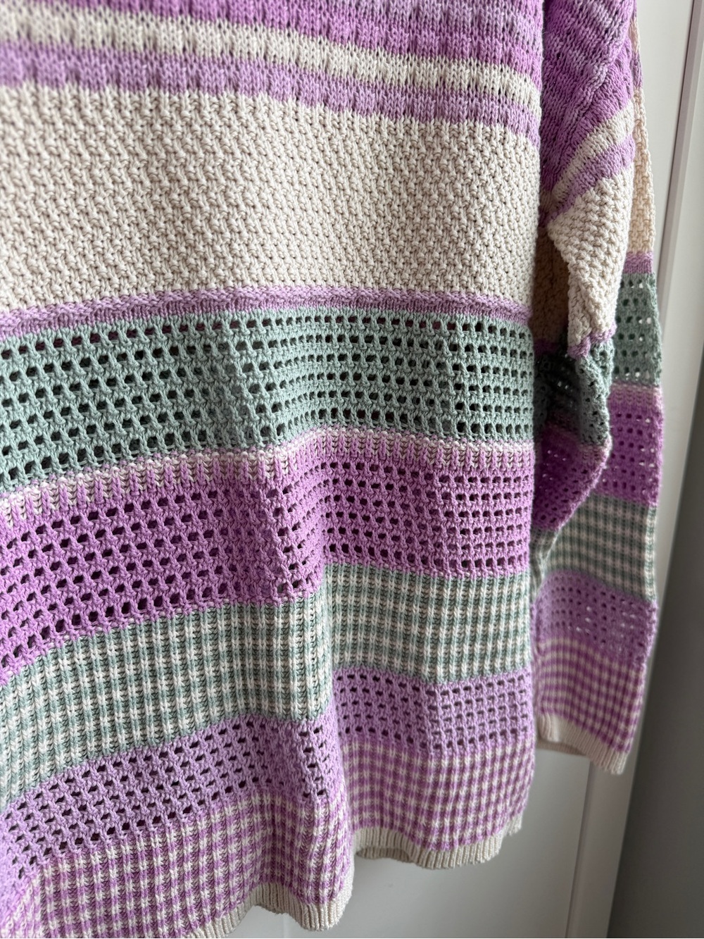 Cottagecore Grandmillenial Northern Reflections Sweater 100% Cotton Size L - Picture 5 of 5